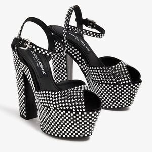 Dolce Gabbana Crystal-embellished platform sandals size 39